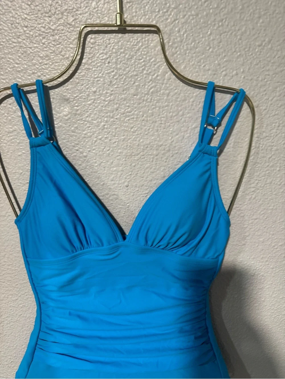 SHADE & SHORE shapemaker V Neck One Piece full seat coverage peacock blue-XS
